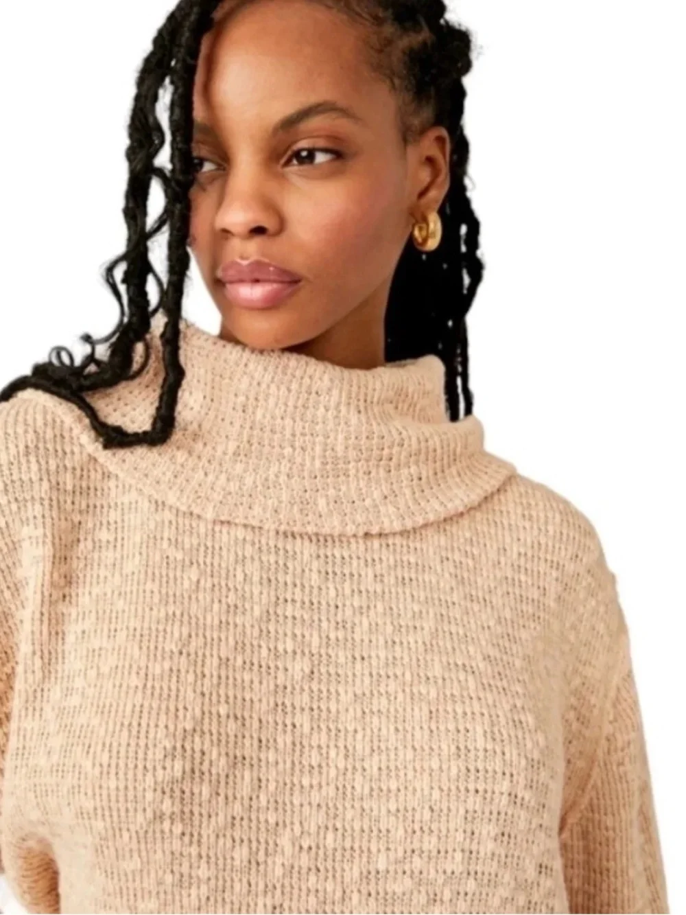 Free People We The Free Tommy Turtleneck Slouchy Sweater in Toasted Almond 🤍✨